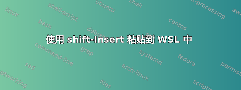 使用 shift-Insert 粘贴到 WSL 中