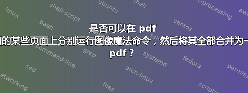 是否可以在 pdf 文档的某些页面上分别运行图像魔法命令，然后将其全部合并为一个 pdf？