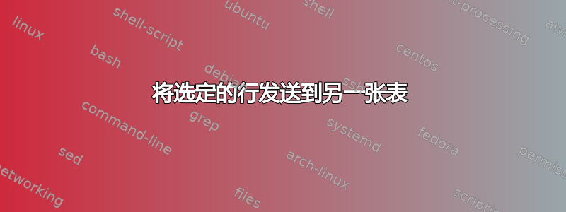 将选定的行发送到另一张表