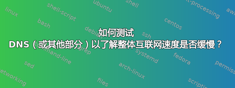 如何测试 DNS（或其他部分）以了解整体互联网速度是否缓慢？