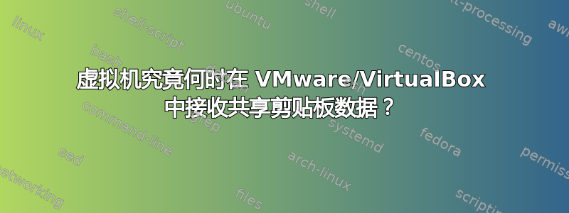 虚拟机究竟何时在 VMware/VirtualBox 中接收共享剪贴板数据？