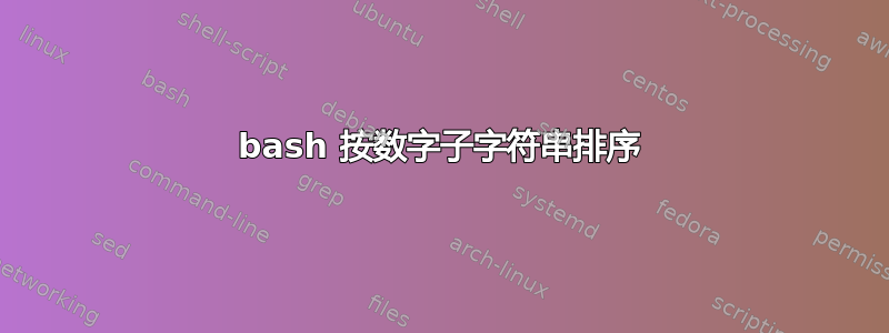 bash 按数字子字符串排序