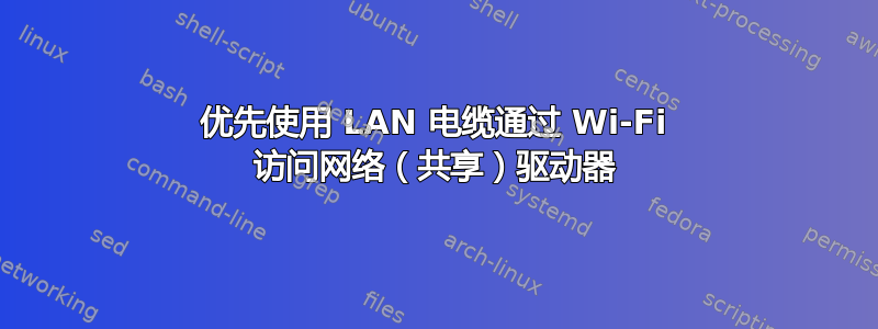 优先使用 LAN 电缆通过 Wi-Fi 访问网络（共享）驱动器