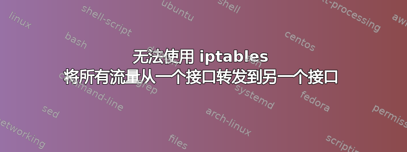 无法使用 iptables 将所有流量从一个接口转发到另一个接口