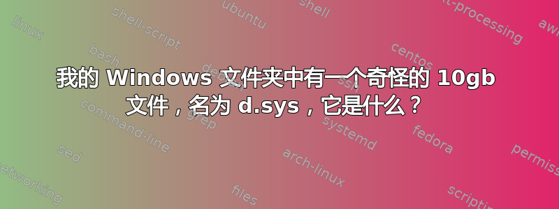 我的 Windows 文件夹中有一个奇怪的 10gb 文件，名为 d.sys，它是什么？