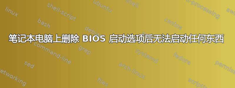 笔记本电脑上删除 BIOS 启动选项后无法启动任何东西