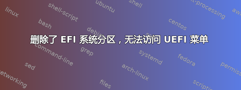 删除了 EFI 系统分区，无法访问 UEFI 菜单