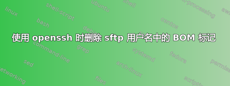 使用 openssh 时删除 sftp 用户名中的 BOM 标记