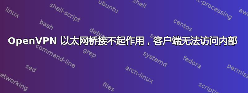 OpenVPN 以太网桥接不起作用，客户端无法访问内部