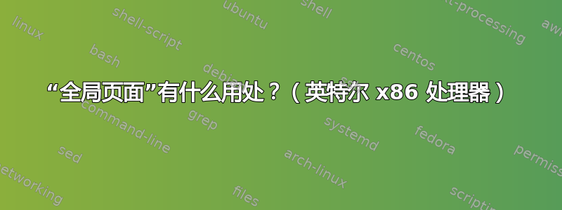 “全局页面”有什么用处？（英特尔 x86 处理器）