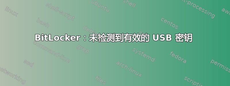 BitLocker：未检测到有效的 USB 密钥