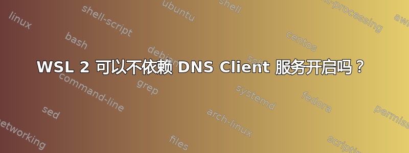 WSL 2 可以不依赖 DNS Client 服务开启吗？