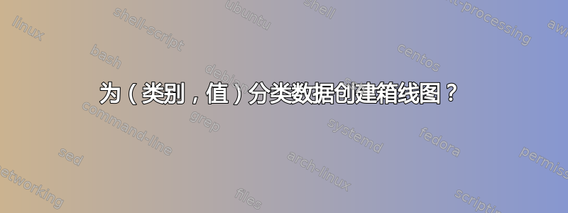 为（类别，值）分类数据创建箱线图？