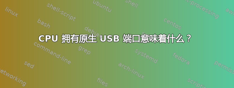 CPU 拥有原生 USB 端口意味着什么？