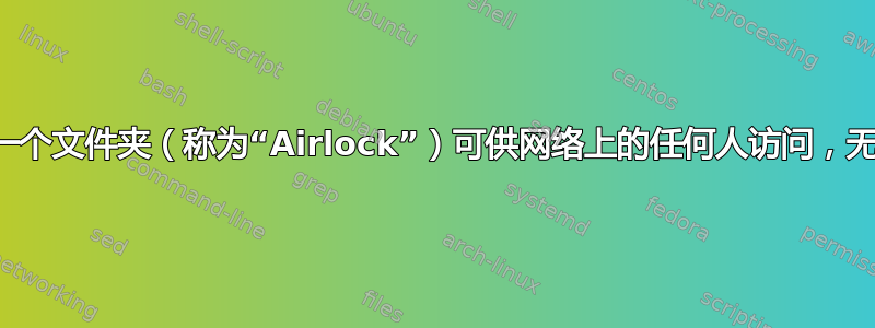 我希望我的计算机上的一个文件夹（称为“Airlock”）可供网络上的任何人访问，无需任何密码或身份验证