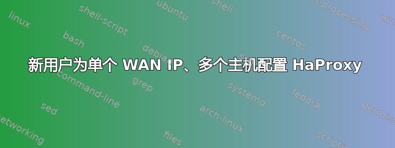 新用户为单个 WAN IP、多个主机配置 HaProxy