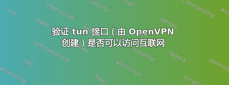 验证 tun 接口（由 OpenVPN 创建）是否可以访问互联网