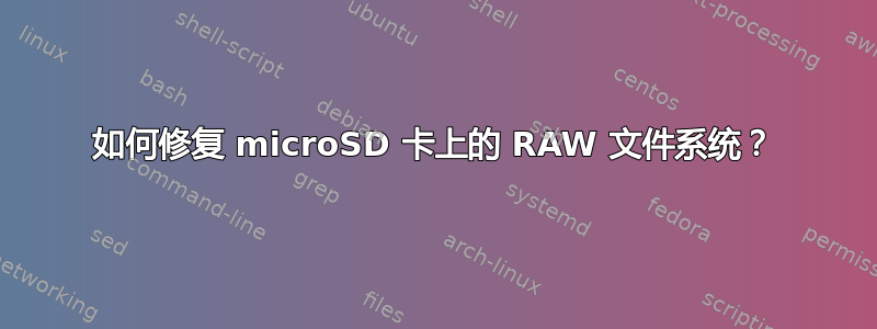 如何修复 microSD 卡上的 RAW 文件系统？