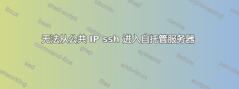 无法从公共 IP ssh 进入自托管服务器