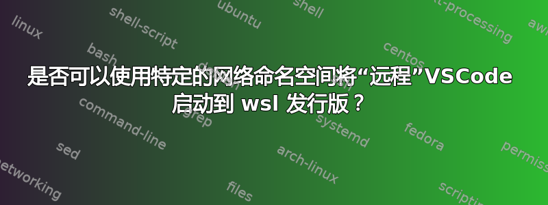 是否可以使用特定的网络命名空间将“远程”VSCode 启动到 wsl 发行版？