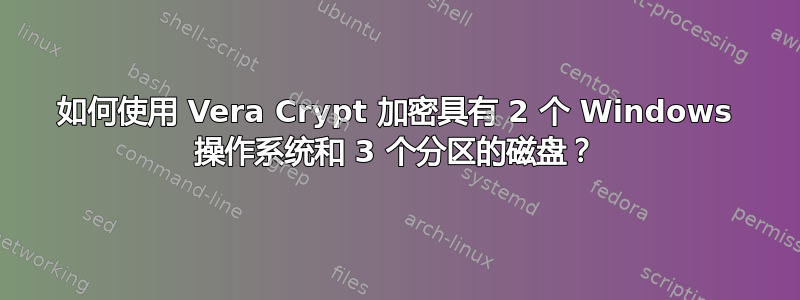 如何使用 Vera Crypt 加密具有 2 个 Windows 操作系统和 3 个分区的磁盘？