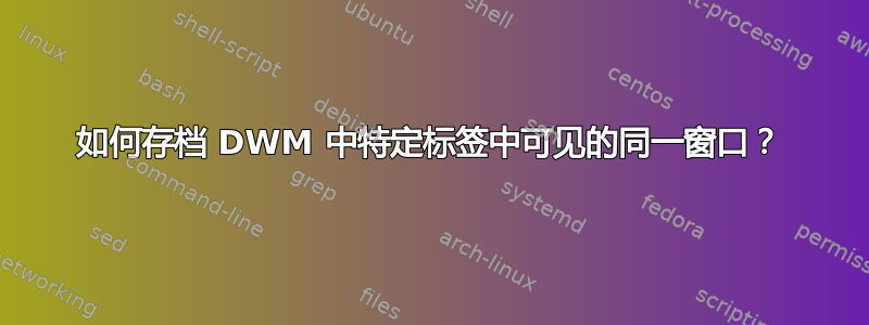 如何存档 DWM 中特定标签中可见的同一窗口？