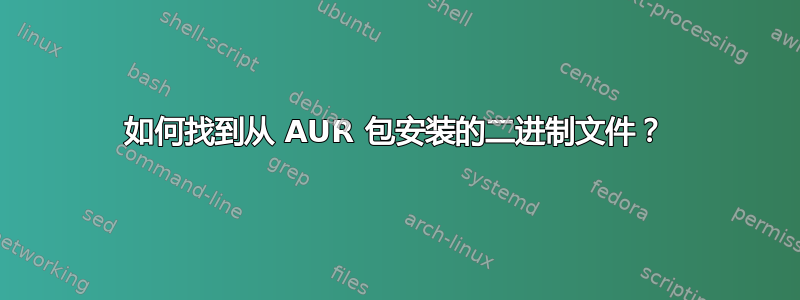 如何找到从 AUR 包安装的二进制文件？