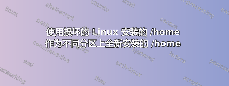 使用损坏的 Linux 安装的 /home 作为不同分区上全新安装的 /home