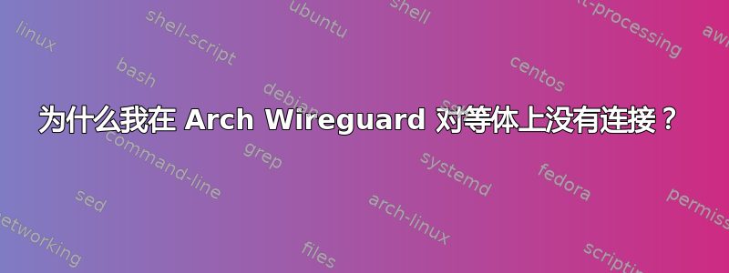 为什么我在 Arch Wireguard 对等体上没有连接？