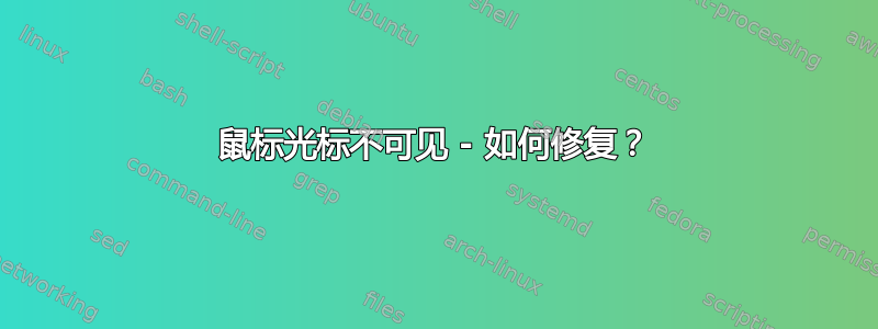 鼠标光标不可见 - 如何修复？