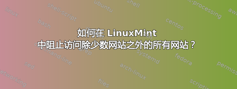 如何在 LinuxMint 中阻止访问除少数网站之外的所有网站？