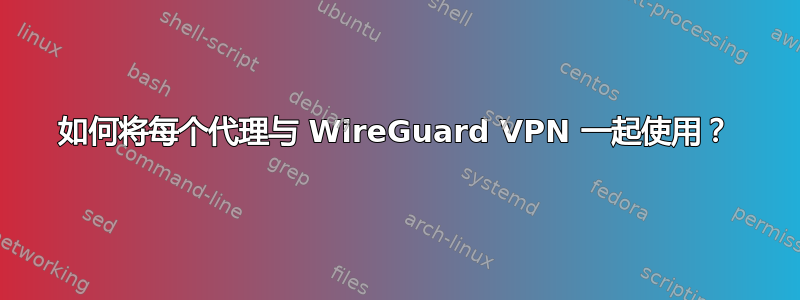 如何将每个代理与 WireGuard VPN 一起使用？