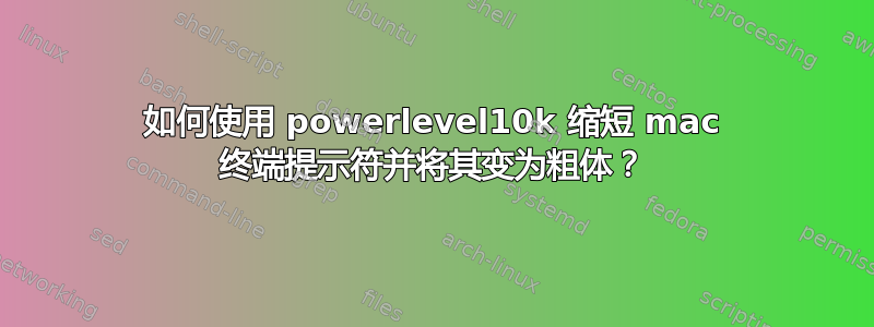 如何使用 powerlevel10k 缩短 mac 终端提示符并将其变为粗体？