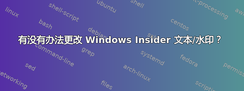 有没有办法更改 Windows Insider 文本/水印？