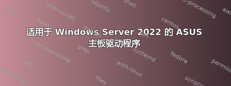 适用于 Windows Server 2022 的 ASUS 主板驱动程序