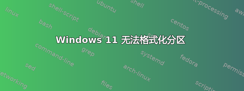 Windows 11 无法格式化分区