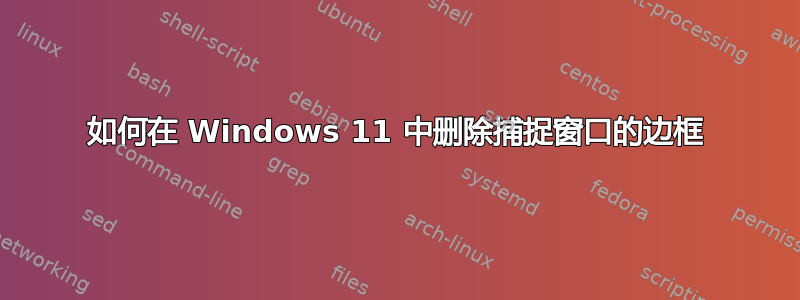 如何在 Windows 11 中删除捕捉窗口的边框