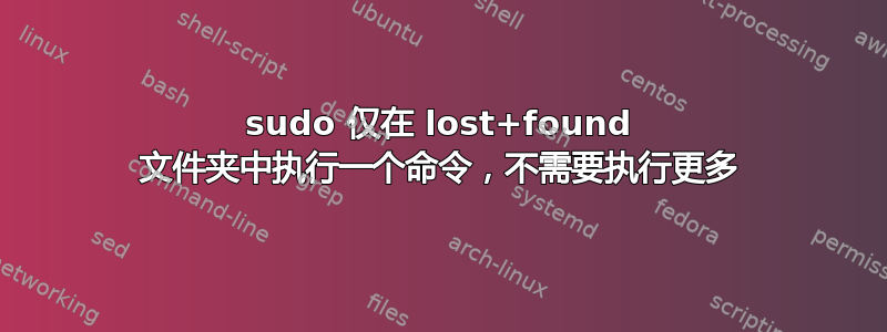 sudo 仅在 lost+found 文件夹中执行一个命令，不需要执行更多