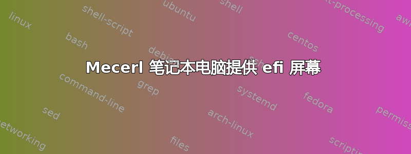 Mecerl 笔记本电脑提供 efi 屏幕