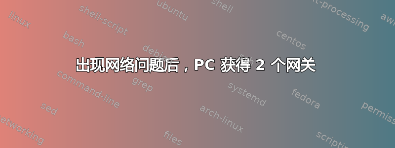 出现网络问题后，PC 获得 2 个网关