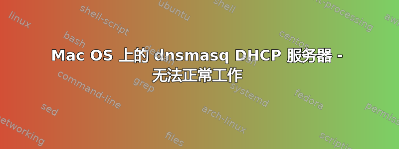 Mac OS 上的 dnsmasq DHCP 服务器 - 无法正常工作