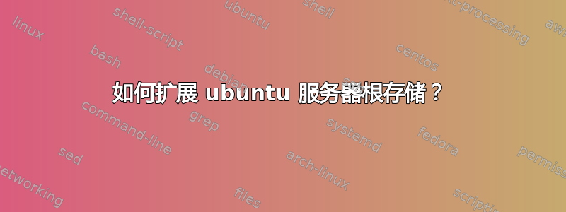 如何扩展 ubuntu 服务器根存储？