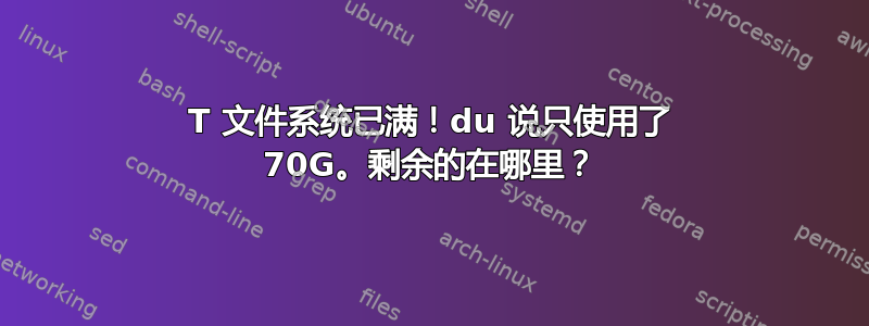 2T 文件系统已满！du 说只使用了 70G。剩余的在哪里？