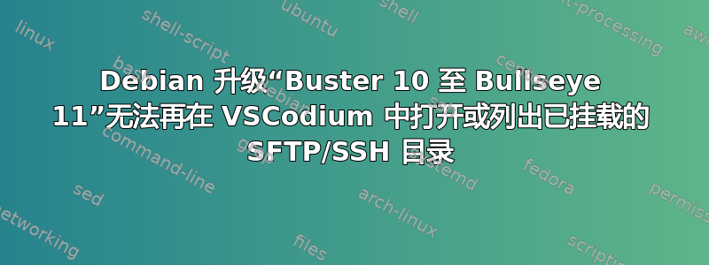 Debian 升级“Buster 10 至 Bullseye 11”无法再在 VSCodium 中打开或列出已挂载的 SFTP/SSH 目录