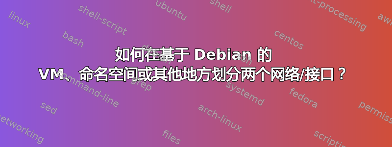 如何在基于 Debian 的 VM、命名空间或其他地方划分两个网络/接口？