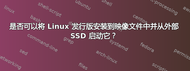 是否可以将 Linux 发行版安装到映像文件中并从外部 SSD 启动它？