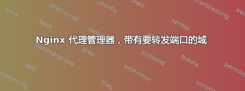 Nginx 代理管理器，带有要转发端口的域