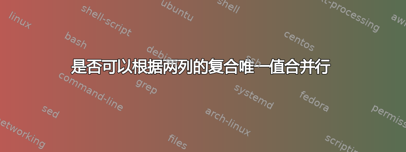 是否可以根据两列的复合唯一值合并行