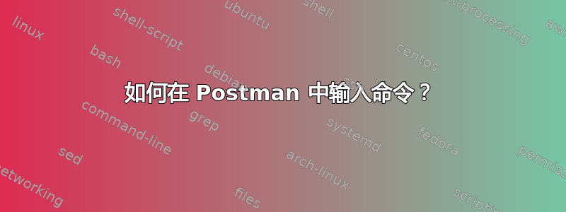 如何在 Postman 中输入命令？