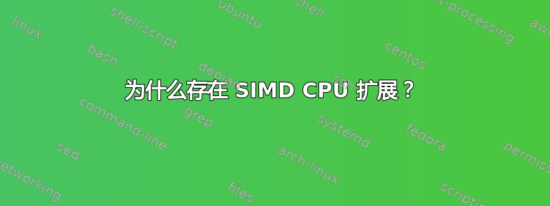 为什么存在 SIMD CPU 扩展？